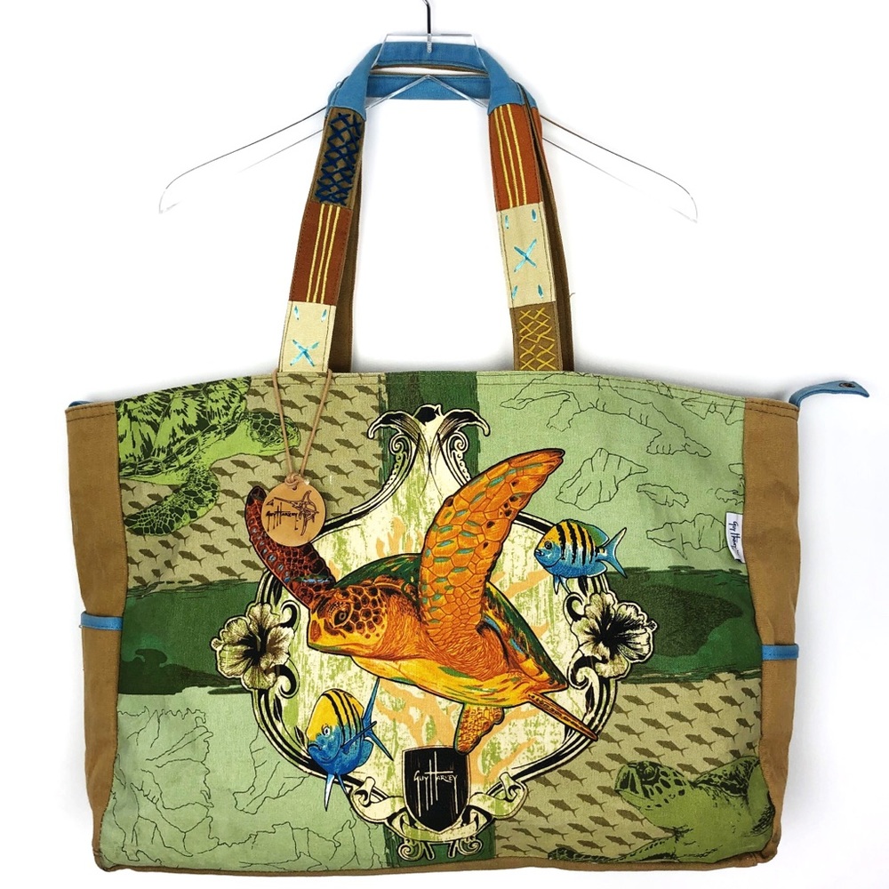 Guy Harvey Sea Turtle Ocean Beach Life Tote Bag